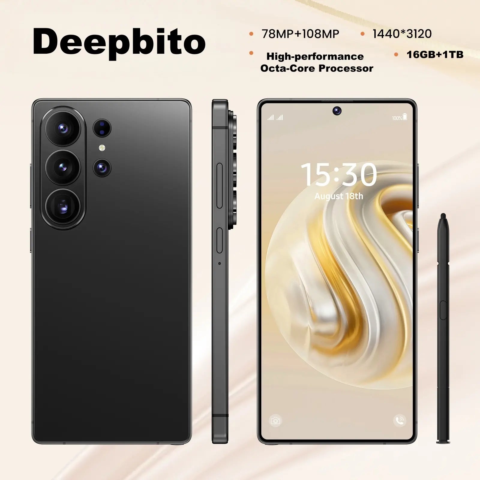 Deepbito S26 Android Smartphone/Tablet, 16GB+1TB Storage, 6.9Inch Supports Dual SIM Dual Standby. Only Compatible with T-Mobile. Perfect for Gaming and a Great Gift Choice.