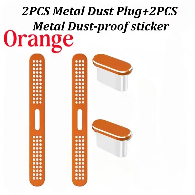4Pcs Metal Dust Plugs, Durable Speaker Dust Stickers for Smartphone Iphone 17 Pro/17 Pro Max, Includes Speaker Protection Case and Metal Dust Plugs, Accessories, Protector