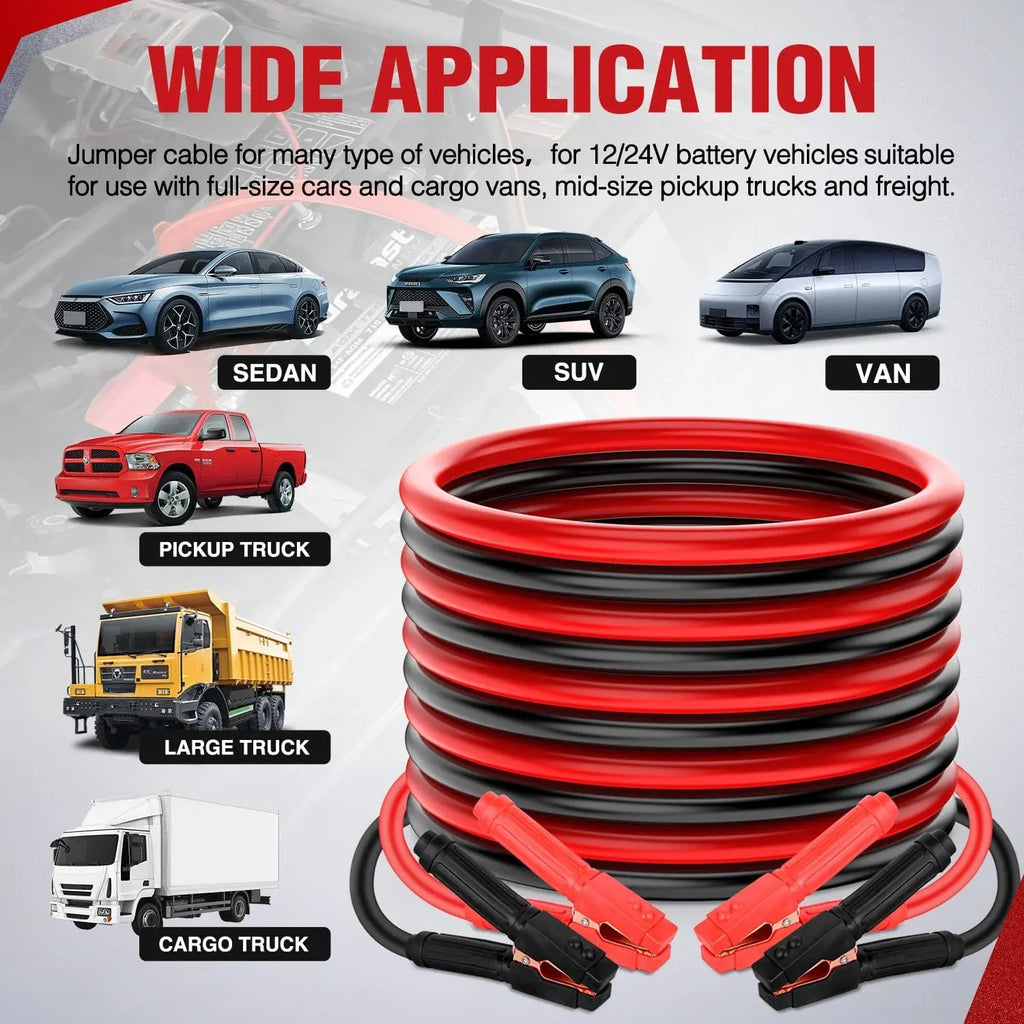 Nilight 0 Gauge 30 FT Heavy-Duty 1000 a CCA Automotive Vehicle Jumper Cables, Car Battery Booster Jump Start Kit with Carry Bag & Storage Bag for Pickup Trucks