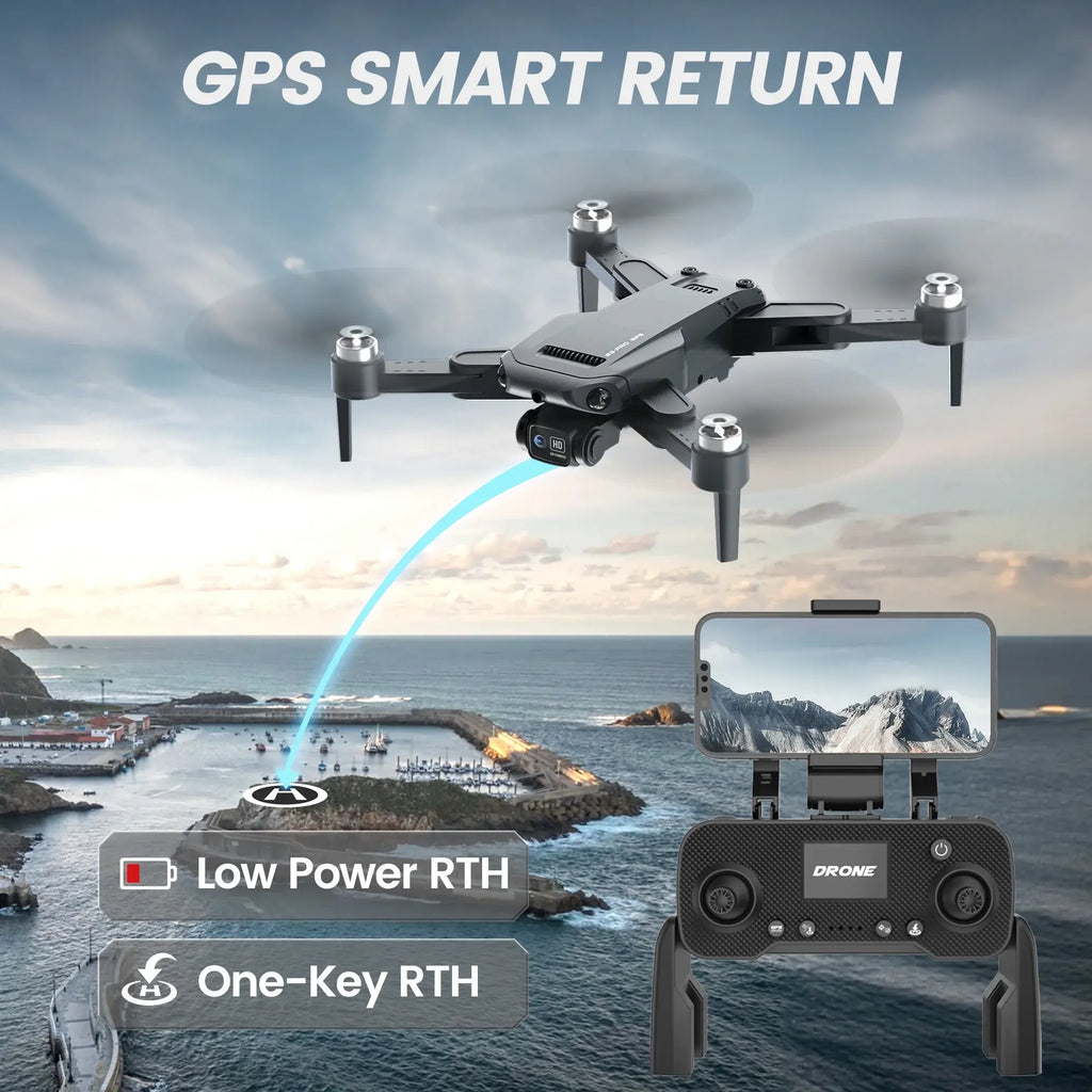 B3 Pro GPS Drone with 720P Camera, Intelligent Controls, No-Head Mode, and Mobile App for Enhanced Aerial Photography & Stable Hovering