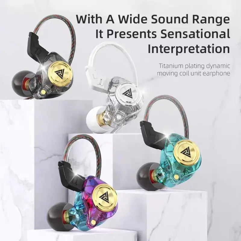 QKZ AK3 in Ear Monitor Headphone, Wired Gaming Earbuds with MIC, Deep Bass Sound, Portable 3.5Mm Wired Gaming IEM In-Ear Earphones Ear Buds, for Singers Musicians with MIC IEM for Music Video Calling