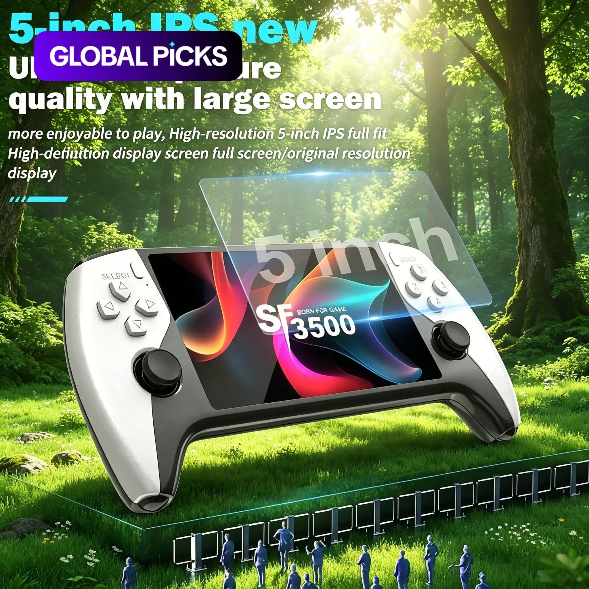 5-Inch Sf3500 HD Handheld Console, Video Game Console, Portable Gaming System, Retro Arcade Simulator, Dual Player, TV Output, Audio Video Playback, Perfect for Gaming Lovers #GLOBAL PICKS