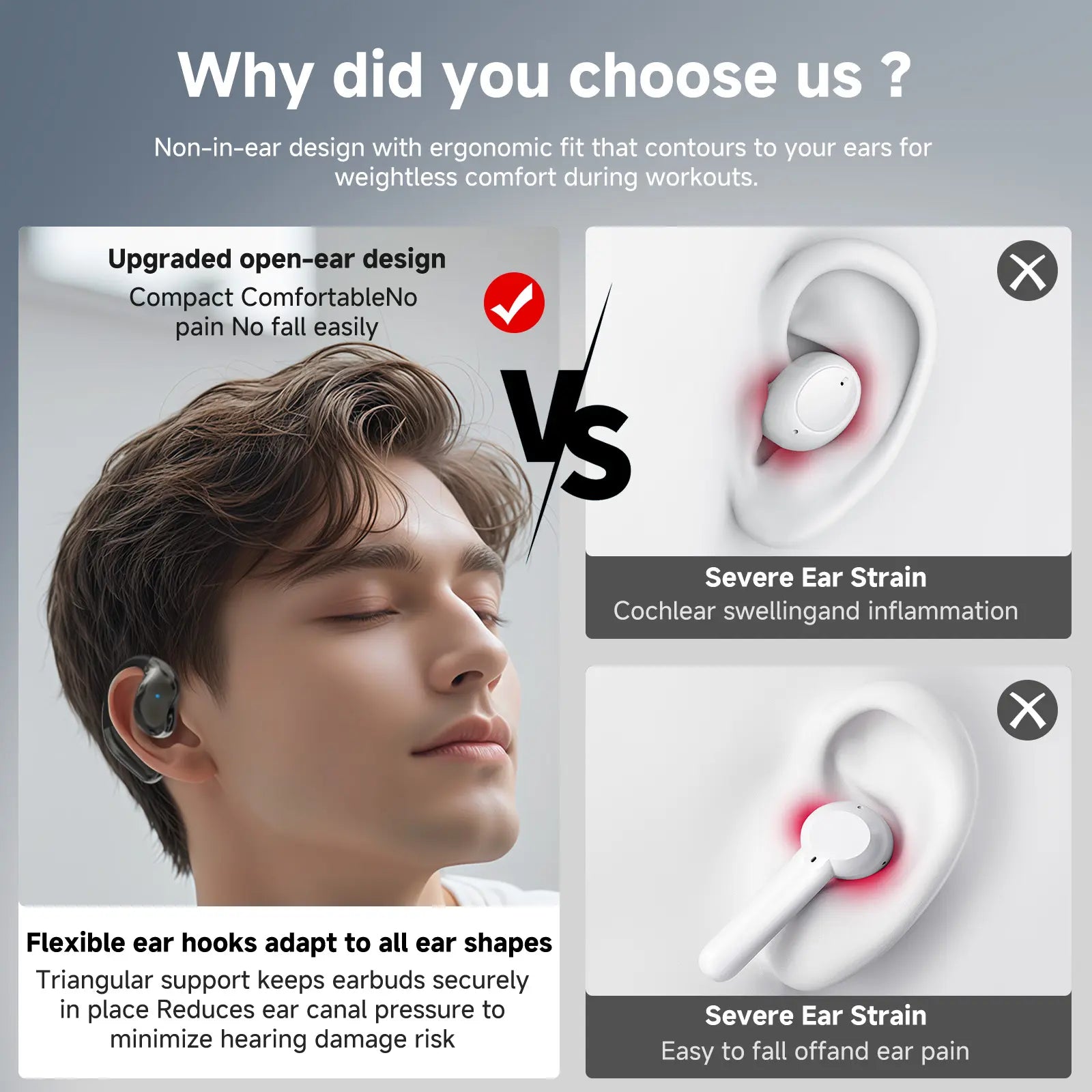 Wireless Bluetooth Earbuds (Chargeable Headset) - HIFI Sound, Lightweight Noise-Canceling, IPX6 Waterproof Sweat-Resistant, Durable, Fast Charging for Summer Use