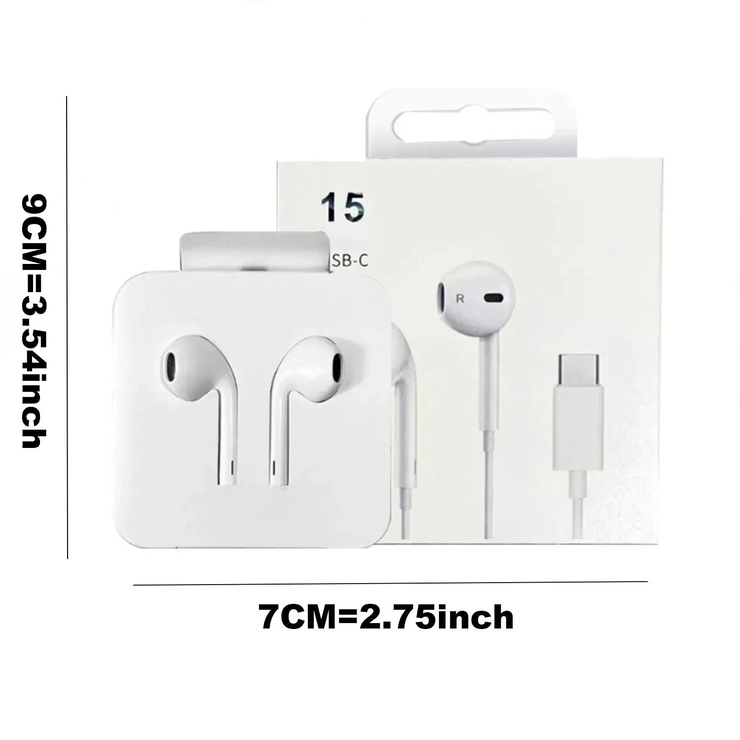 Type-C Wired Semi-In-Ear Earbuds, Hifi Stereo Sound Wired Earphones with Microphone & Volume Control, Portable Design Earphones for Samsung plus & Iphone 16/15 Pro Devices, Audio, Light Weight Earbuds