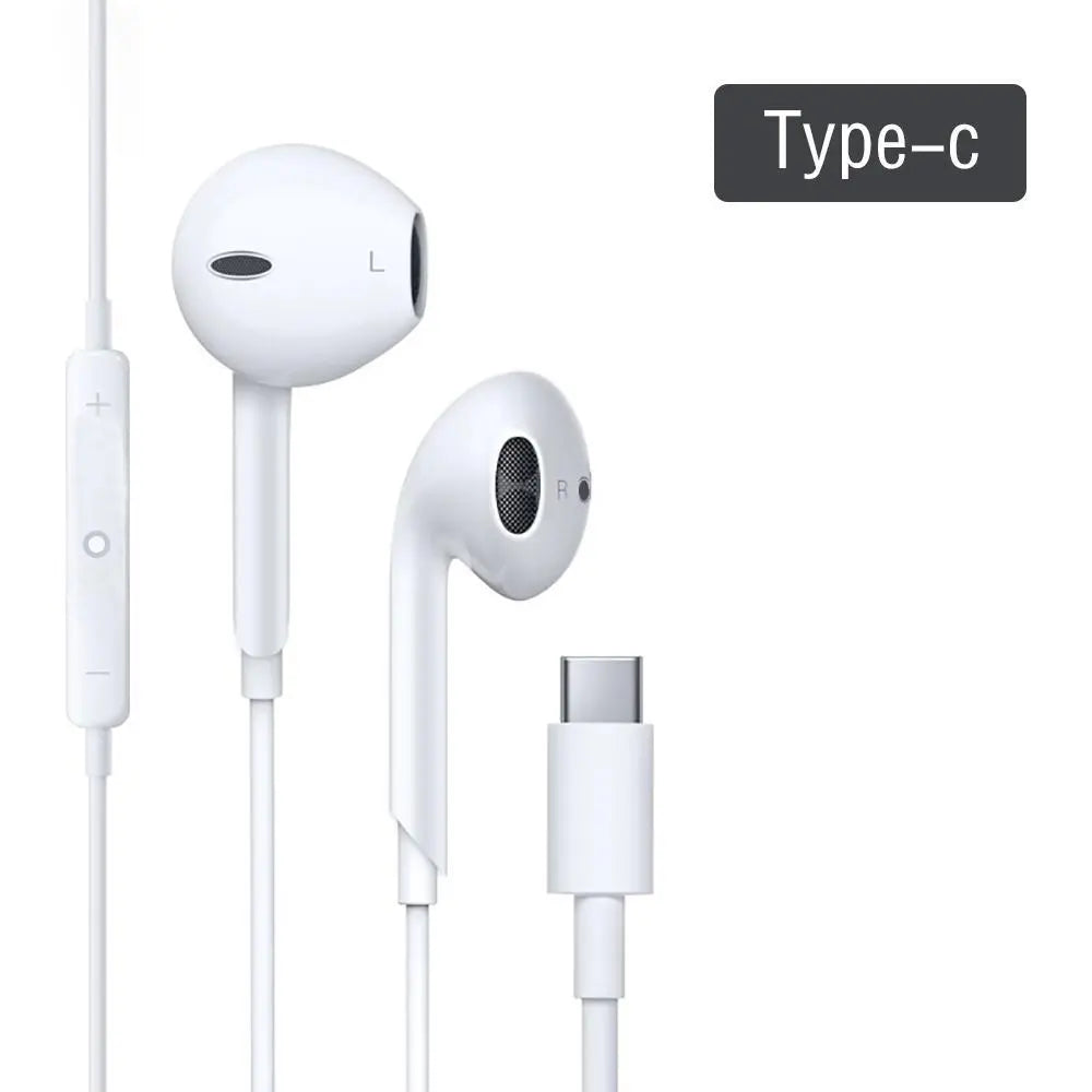 Lightning & Type C Wired In-Ear Headphones, Universal Original Sound Earbuds, Plug-And-Play Wired Earphones Compatible with Full Iphone Series
