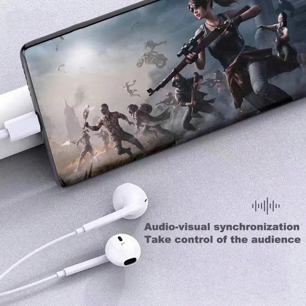 Type-C Wired Semi-In-Ear Earbuds, Hifi Stereo Sound Wired Earphones with Microphone & Volume Control, Portable Design Earphones for Samsung plus & Iphone 16/15 Pro Devices, Audio, Light Weight Earbuds